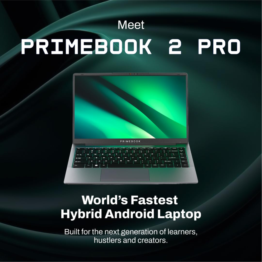 Primebook 2 Pro (2026) 14.1" FHD IPS Laptop - MediaTek Helio G99, 8GB RAM, 128GB UFS Storage, Android 15 (PrimeOS 3.0), Backlit Keyboard, in-Built AI (Gray)