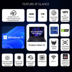 Acer Predator Helios 16 AI Gaming Laptop 16" WQXGA - 14th Gen Intel Core i9, 16GB RAM, 1TB SSD, NVIDIA GeForce RTX 4070, Windows 11 Home (Abyssal Black, PH16-72)