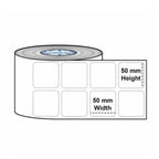 50x50mm Direct Thermal Barcode Label Roll | 1000 Labels Per Roll | 2 Ups DT Sticker | Self Adhesive Shipping, POS & Logistics Labels