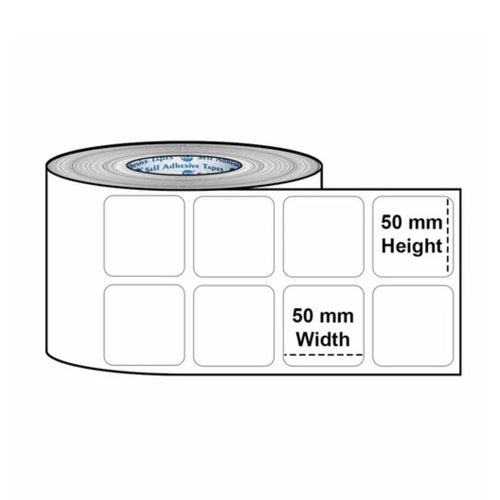 50x50mm Direct Thermal Barcode Label Roll | 1000 Labels Per Roll | 2 Ups DT Sticker | Self Adhesive Shipping, POS & Logistics Labels