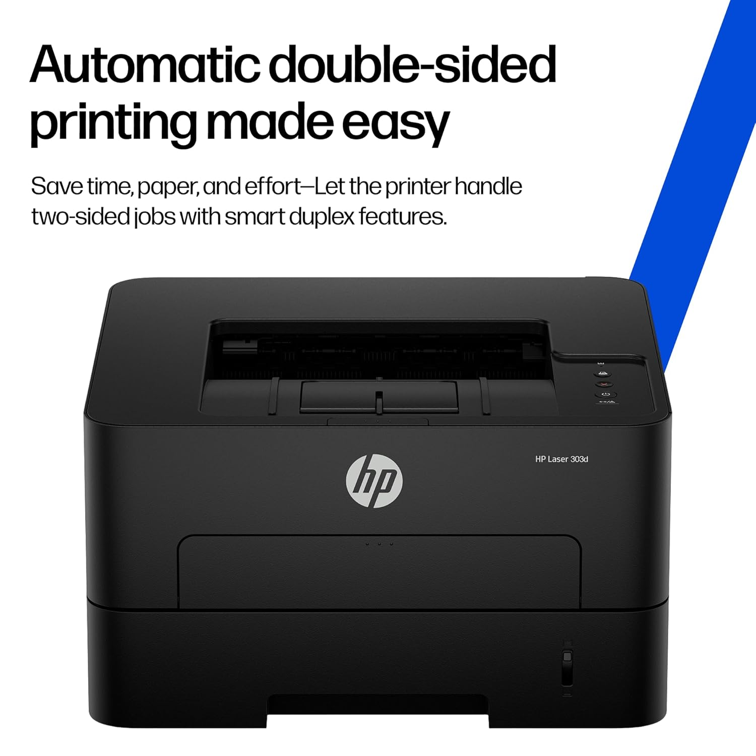 HP LaserJet Tank 303d Monochrome Laser Printer - Auto Duplex Printing, High-Yield Pre-Filled Toner, USB 2.0 (White & Gray)