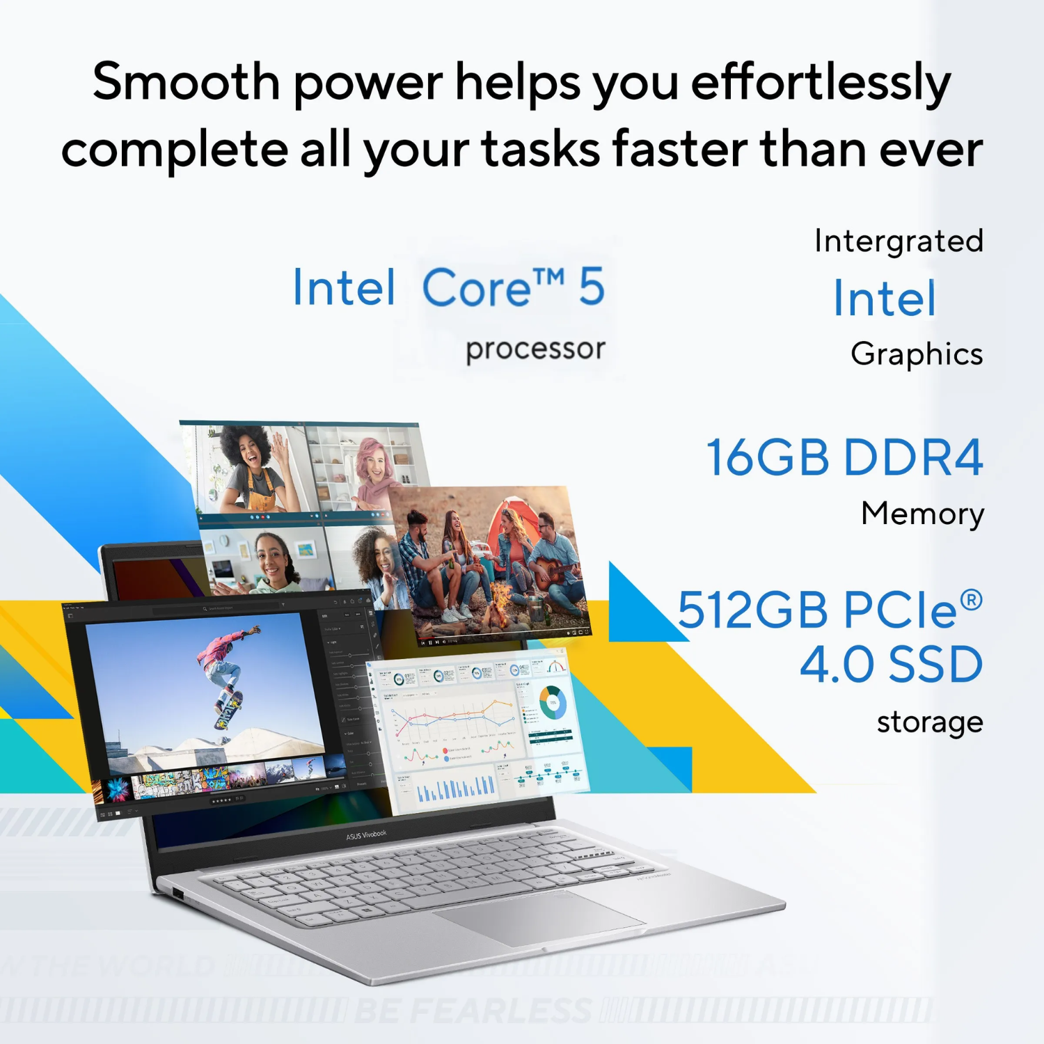 ASUS Vivobook 14 X1404VAP-EB541WS 14" FHD Laptop (Intel Core 5 120U / 16GB RAM / 512GB SSD / Windows 11 / MS Office / Backlit Keyboard / Cool Silver)
