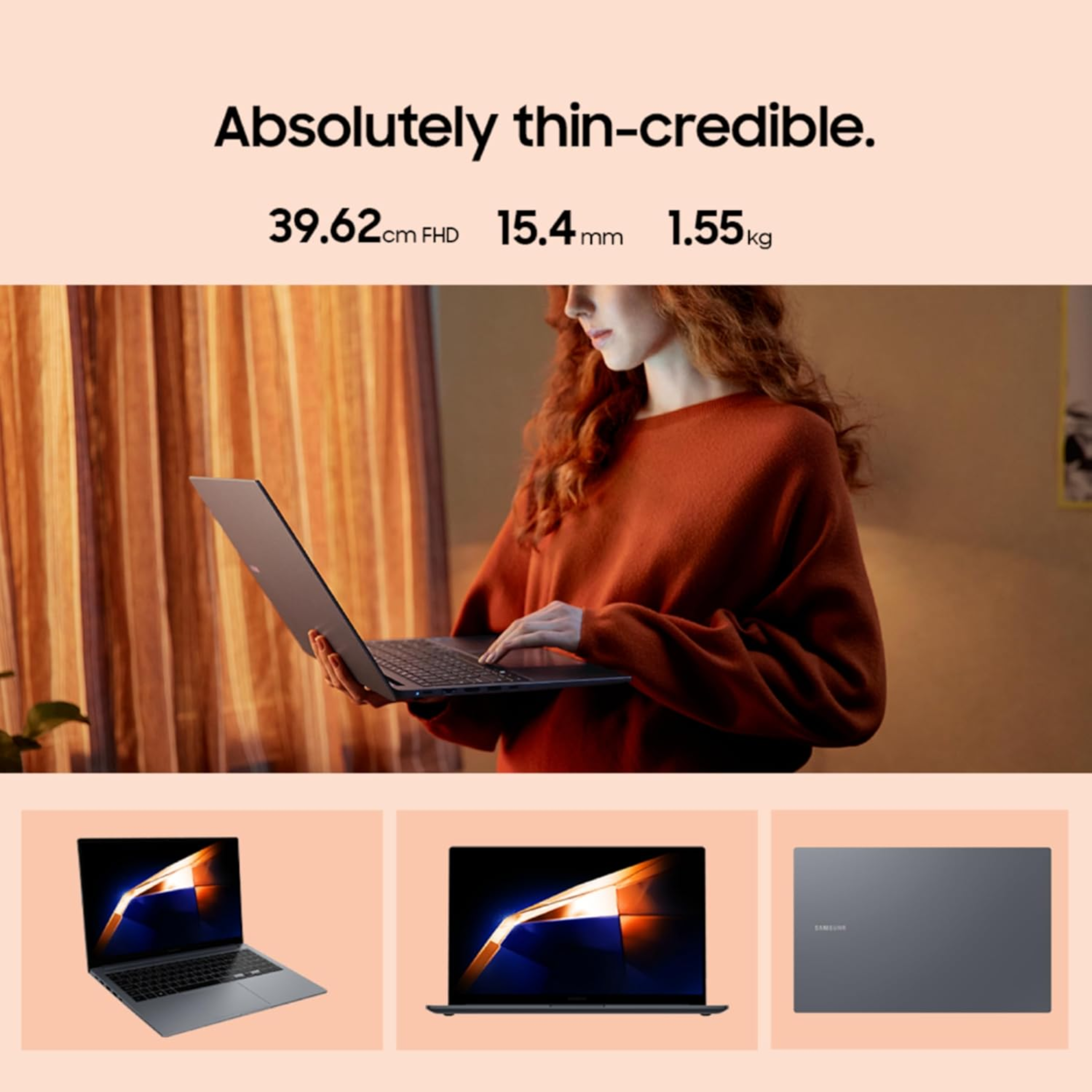 Samsung Galaxy Book4 Thin & Light Laptop 15.6" Full HD - 13th Gen Intel Core i5-1335U, Intel Iris Xe Graphics, 16GB RAM, 512GB SSD, Fingerprint Reader, RJ45 LAN Port, Windows 11 Home, MS Office 2021 (Gray)