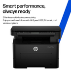 HP LaserJet Tank 323dnw Wireless Monochrome Laser Printer - Auto Duplex, Wi-Fi, Ethernet, 5,000-Page Pre-Filled Toner Engine, USB 2.0 (White & Gray)