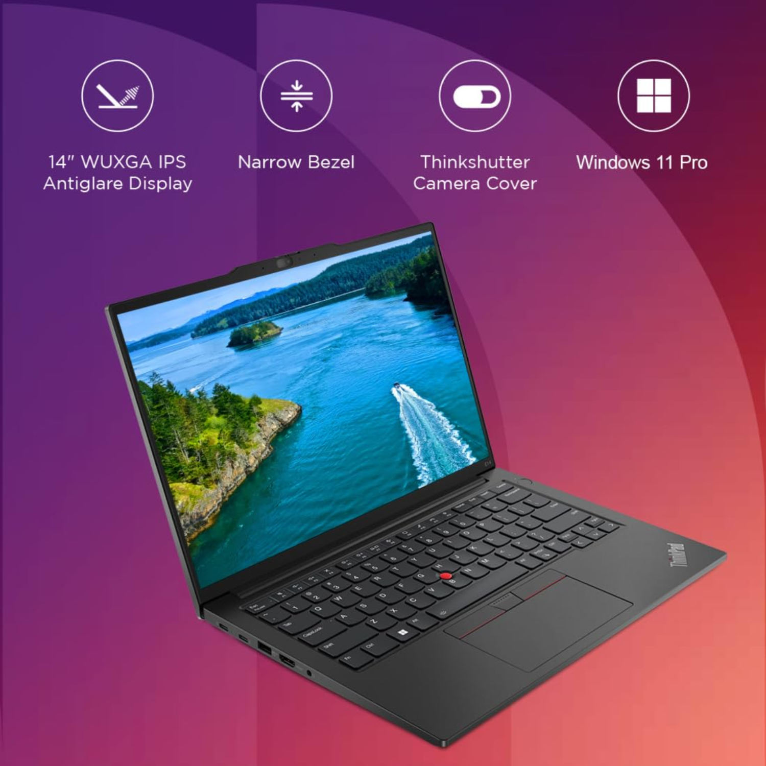 Lenovo ThinkPad E14 Gen 5 14" WUXGA IPS Laptop (Intel Core i5-1335U / 16GB RAM / 1TB SSD / Windows 11 Pro / MS Office 2021 / Backlit Keyboard / Black) - 21JKS0X900