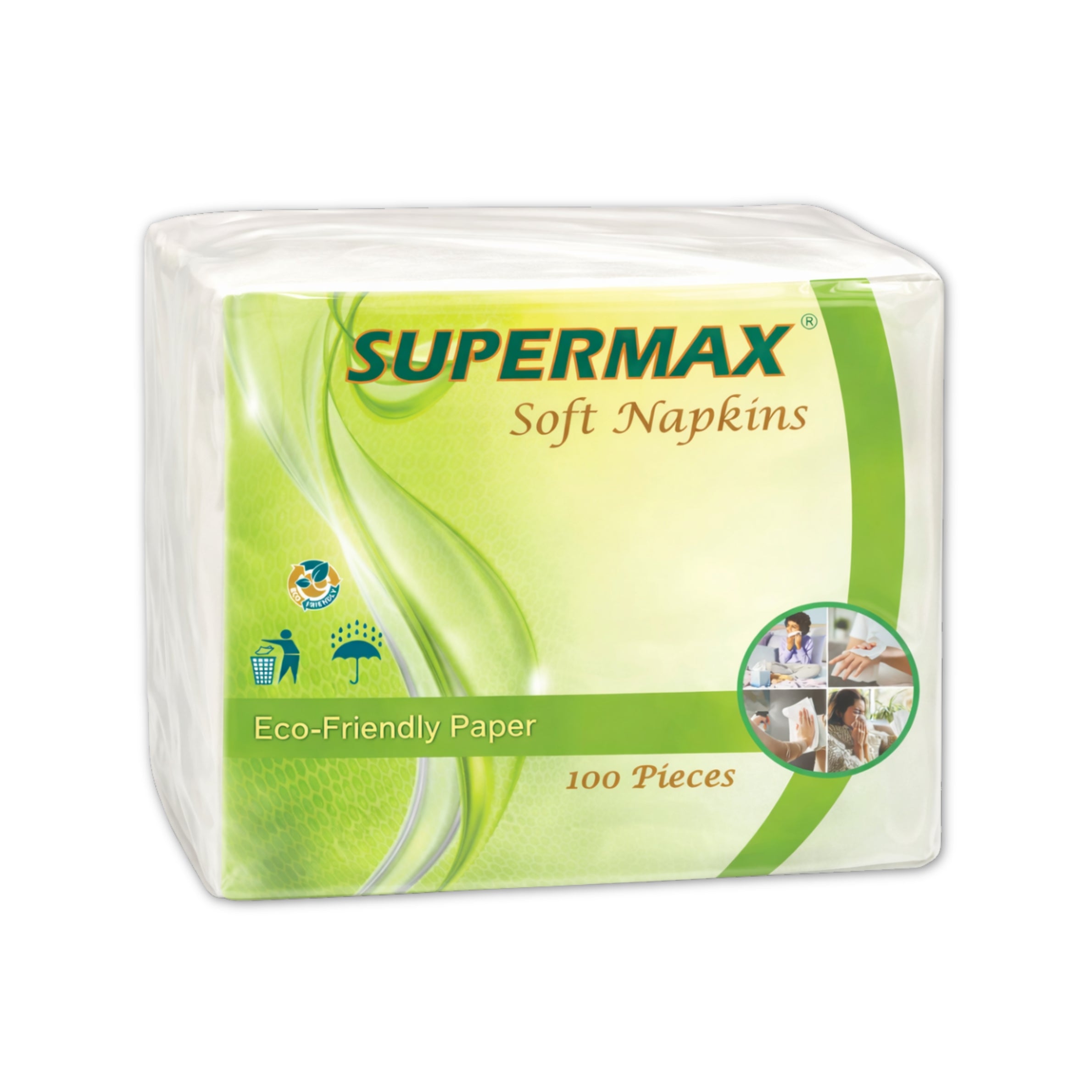 SUPERMAX Premium 2 Ply Tissue Paper Napkins | 50 Pcs | Soft, Absorbent Disposable Napkins for Home, Office & Restaurant