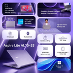 Acer Aspire Lite AL15-52 (UN.34ESI.00D) 15.6" FHD Laptop (Intel Core i3-1305U / 16GB RAM / 512GB SSD / Windows 11 / Steel Gray)