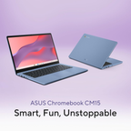ASUS Chromebook CM1505 (2026) 15.6" FHD Laptop - MediaTek Kompanio 540 Processor, 4GB RAM, 128GB SSD, 180° Lay-Flat Hinge, Chrome OS (Fabric Blue, 1.49kg, CM1505CM4A-S70081)
