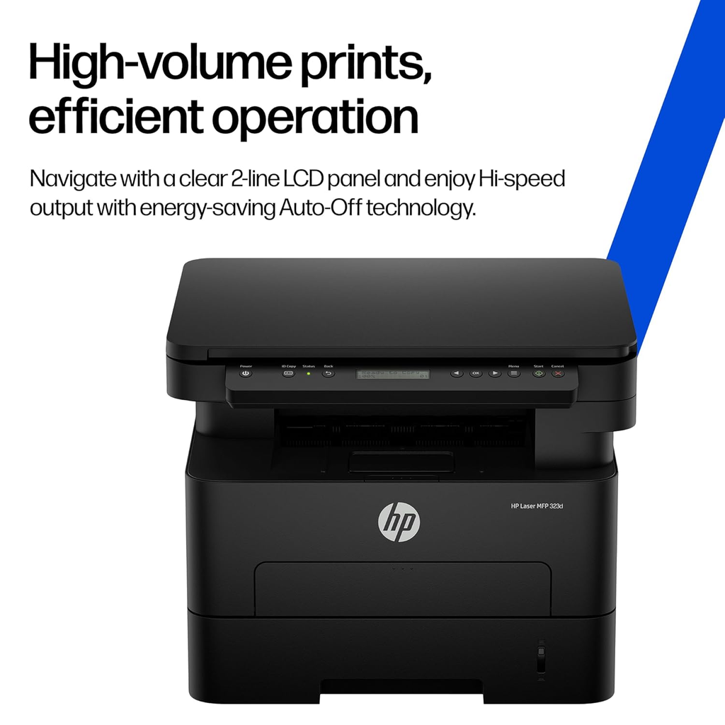 HP LaserJet Tank 323d Monochrome Laser Printer - High-Speed Auto Duplex Printing, Pre-Filled 5,000-Page Toner Engine, USB 2.0 (White & Gray)