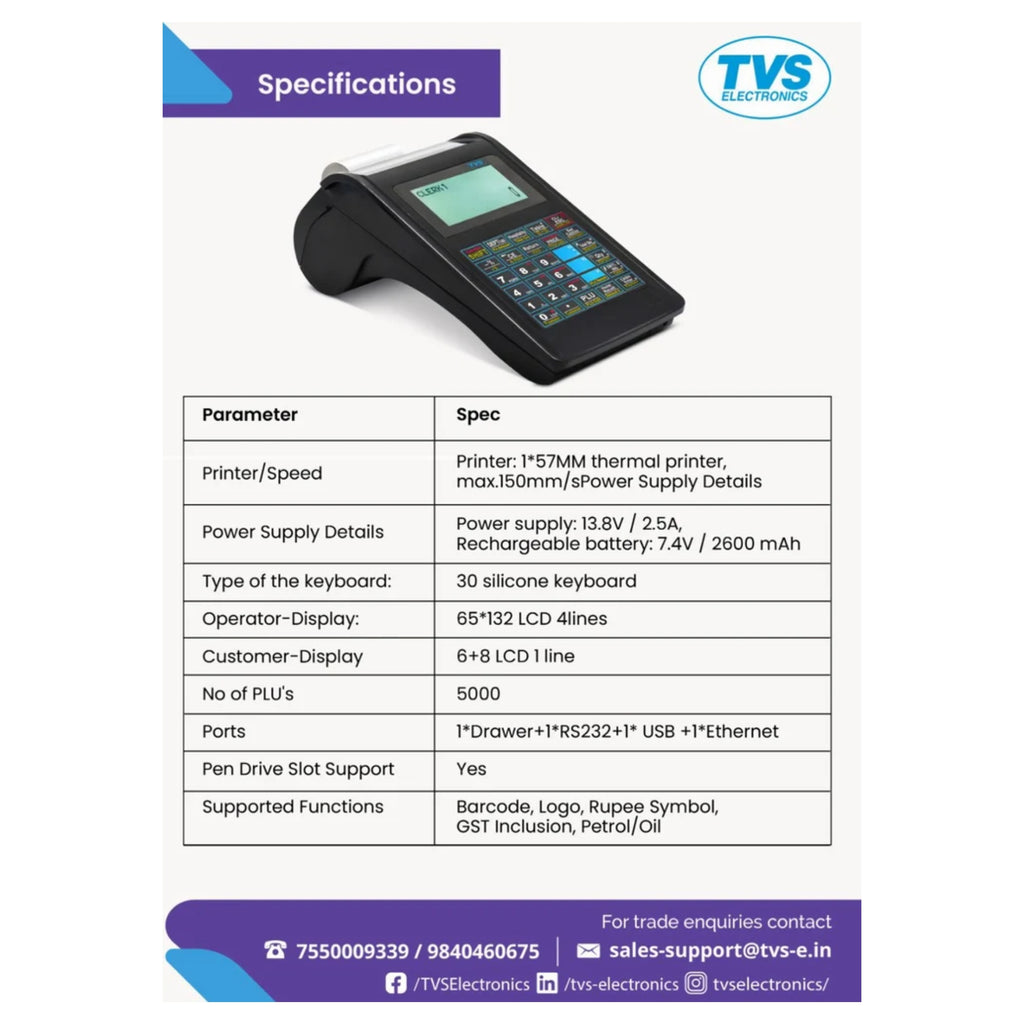 Thermal Tvs Electronic Cash Register Pt235, For Bank
