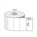 60x30mm Direct Thermal Barcode Label Roll | 1000 Labels Per Roll | 1 Up DT Sticker | Self Adhesive Shipping, POS & Logistics Labels