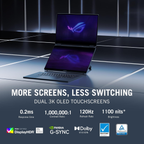ASUS ROG Zephyrus Duo 16 (2026) Dual 3K Touchscreen Laptop - Intel Core Ultra 9 386H, NVIDIA GeForce RTX 5090 24GB, 64GB RAM, 2TB SSD, 16" 3K OLED 120Hz, Windows 11 Home, Office 2024 & Microsoft 365 Basic (Grey, 2.80kg, GX651AX-SR099WS)