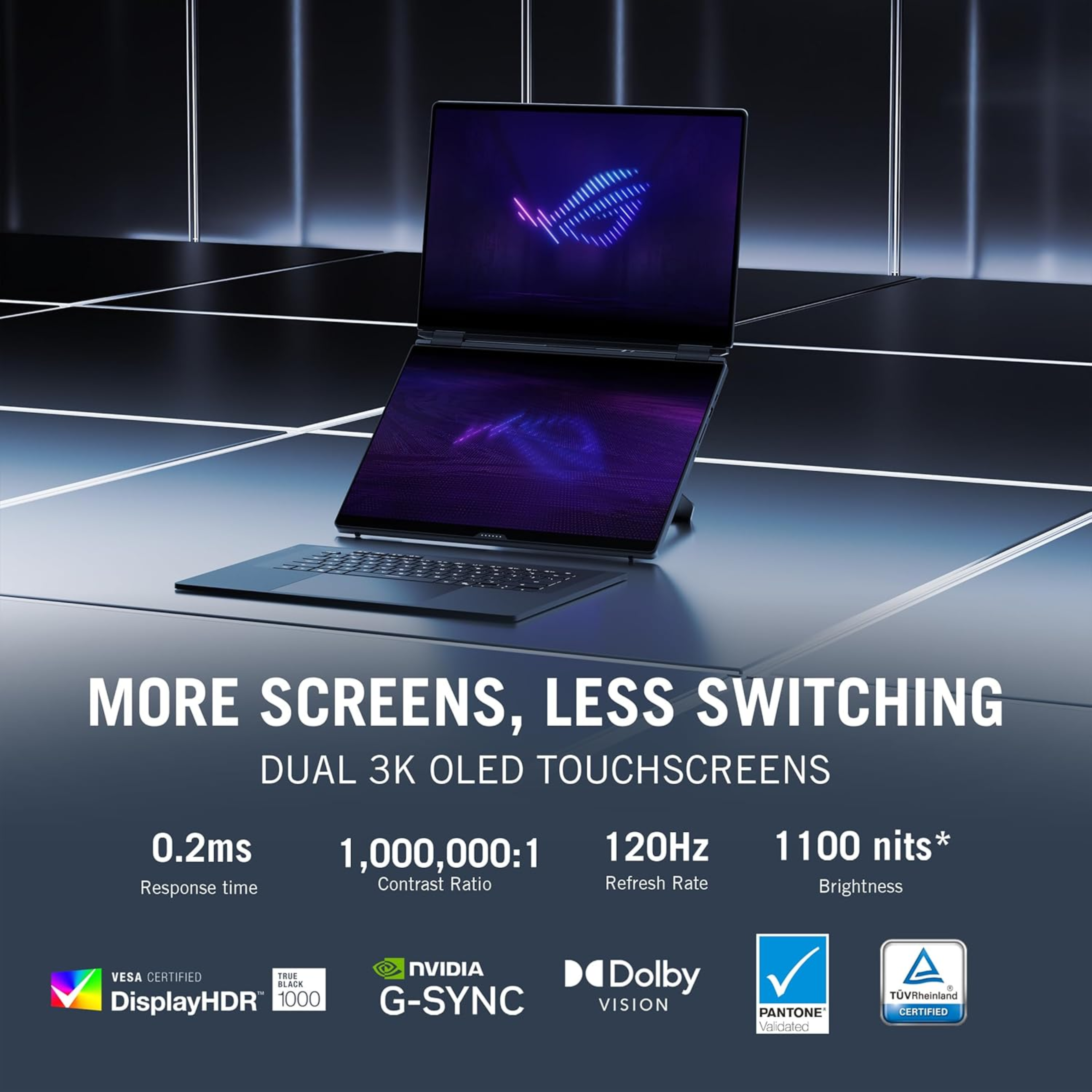 ASUS ROG Zephyrus Duo 16 (2026) Dual 3K Touchscreen Laptop - Intel Core Ultra 9 386H, NVIDIA GeForce RTX 5090 24GB, 64GB RAM, 2TB SSD, 16" 3K OLED 120Hz, Windows 11 Home, Office 2024 & Microsoft 365 Basic (Grey, 2.80kg, GX651AX-SR099WS)