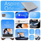 Acer Aspire One 14" Laptop - AMD Ryzen 3-7320U, 8GB LPDDR5 RAM, 256GB SSD, Windows 11 Home | Thin & Light Portable Laptop (Pure Silver)