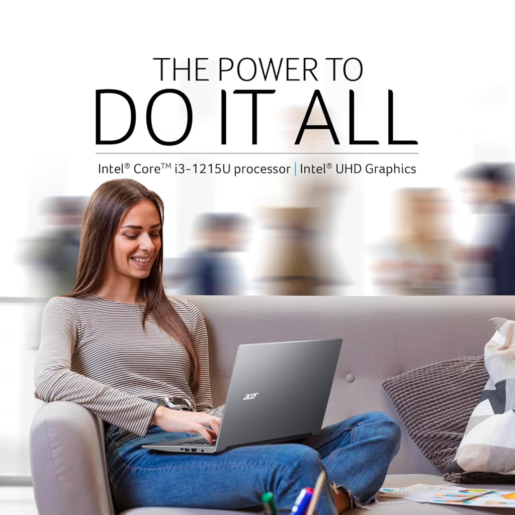 Acer Aspire Lite 15.6" FHD Laptop - 12th Gen Intel Core i3-1215U, 16GB RAM, 512GB SSD, Windows 11 Home | Premium Metal Body Thin & Light Laptop (Steel Gray, AL15-52)