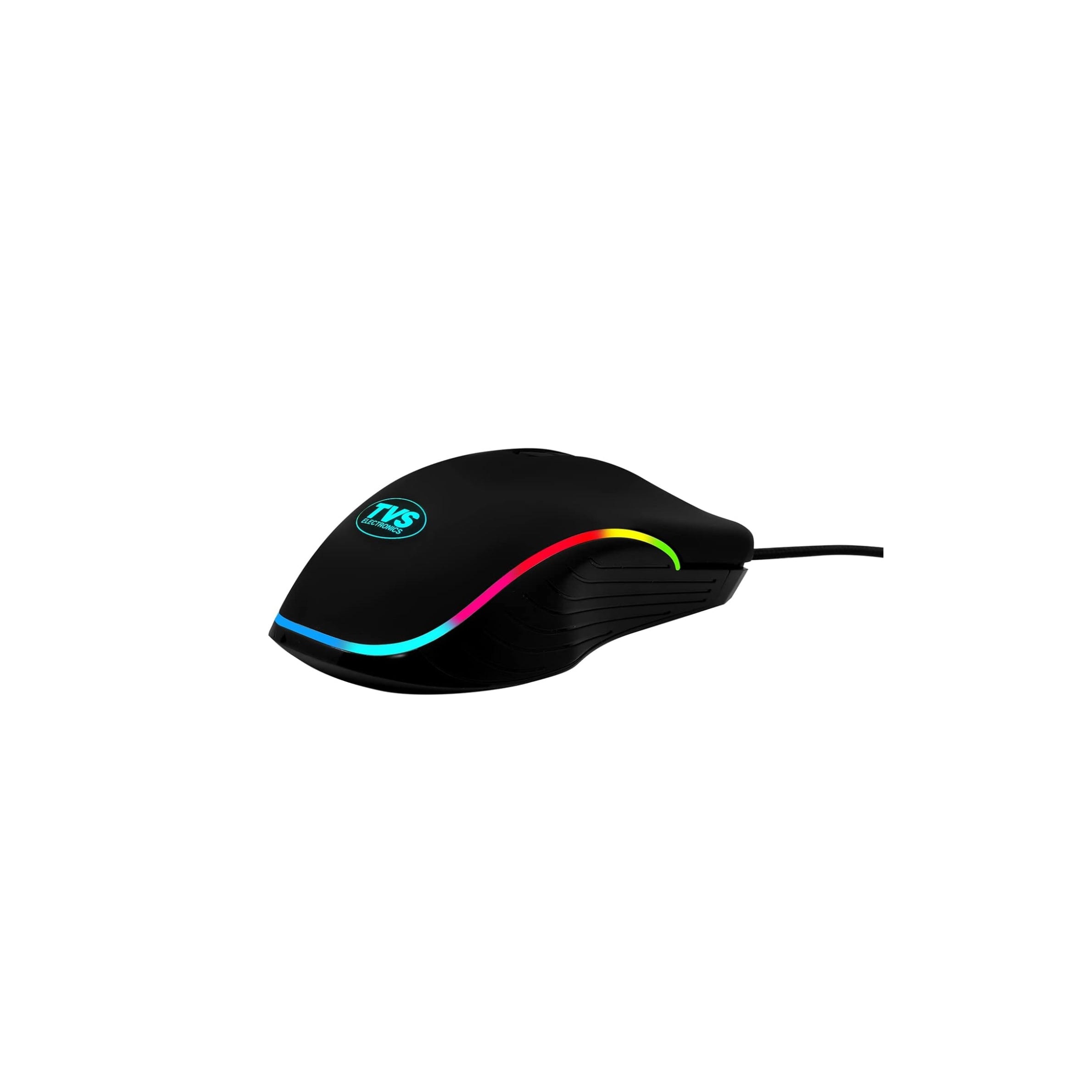 TVS Electronics Champ Pixel Wired Gaming Mouse – 12000 DPI, Running RGB LEDs, 7 Programmable Buttons, 220 IPS High Speed, Braided Cable (Black)