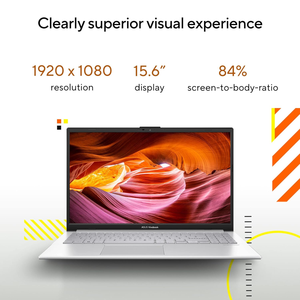 ASUS Vivobook Go 15 15.6" Full HD Thin & Light Laptop - AMD Ryzen 5 7520U, AMD Radeon Graphics, 8GB RAM, 512GB SSD, Windows 11 Home, Office Home 2024 & Microsoft 365 Basic (Cool Silver, 1.63kg, E1504FA-NJ132WS)