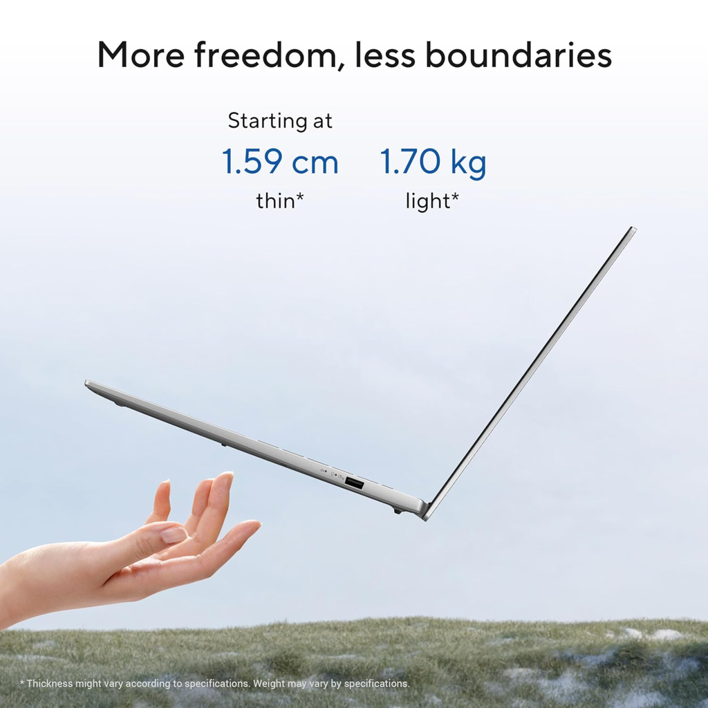 ASUS Vivobook S16 OLED Metallic Design 16.0" Laptop - Intel Core Ultra 5 225H, ASUS Lumina OLED Display, Intel iGPU, 16GB RAM, 512GB SSD, 70Whr Battery, Windows 11 Home, Office 2024 & Microsoft 365 Basic (Cool Silver, 1.70kg, S3607CA-SH071WS)