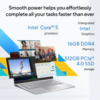 ASUS Vivobook 15 X1504VAP-NJ2861WS 15.6" FHD Laptop (Intel Core 5 120U / 8GB RAM / 512GB SSD / Windows 11 / MS Office 2024 / Backlit Keyboard / Cool Silver)
