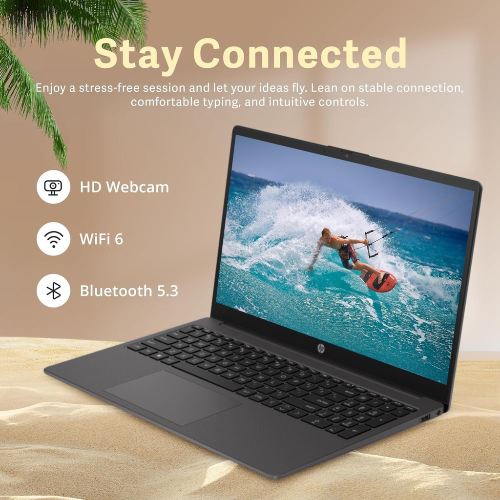 HP Laptop 250R G9 (2024) 15.6" Commercial Laptop - 13th Gen Intel Core i3-1315U, Intel UHD Graphics, 8GB RAM, 512GB SSD, DOS Operating System, MS Office 2021 (Ash Grey, 1.57kg)