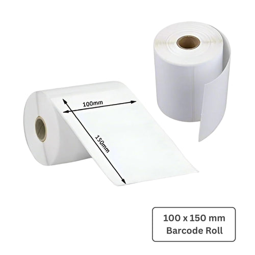 100x150mm Direct Thermal Shipping Label Roll | 400 Labels Per Roll | 1 Up DT Barcode Sticker | Self Adhesive eCommerce & Logistics Labels