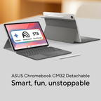 ASUS Chromebook CM32 Detachable (2026) 12.1" Touchscreen 2-in-1 - MediaTek Kompanio 540, 8GB RAM, 128GB SSD, Chrome OS, Stylus Included (Cloud Titanium, 0.64kg, CM3206DM4A-TR0119)