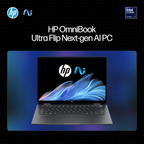 HP OmniBook Ultra Flip 14.0" OLED Touch 2-in-1 Next Gen AI Laptop - Intel Core Ultra 7 256V (47 TOPS NPU), Intel Arc Graphics, 16GB LPDDR5X RAM, 1TB SSD, 500 nits, Windows 11, MS Office 2021 (Gray, 1.34kg, fh0026TU)