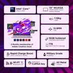 Lenovo Yoga Slim 7 Aura Edition 14.0" WUXGA OLED Copilot+ PC Laptop - Intel Core Ultra 5 226V (Up to 40 TOPS NPU), 16GB RAM, 1TB SSD, Windows 11 Home, MS Office 2024, 1Yr ADP Free (Grey, 1.19kg, 83JX005FIN)