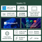 Dell Vostro 3530 Laptop | Intel Core i5-1334U 13th Gen | 16GB DDR4 RAM | 512GB SSD | 15.6" FHD 120Hz Anti-Glare Display | Windows 11 | MS Office 2024 | McAfee | Grey