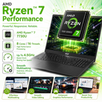 Acer TravelLite TL05 15.6" FHD Smart Laptop - AMD Ryzen 7 7730U, 16GB RAM, 512GB SSD, Radeon Graphics, Windows 11, MS Office 2024 Lifetime, 3 Year Warranty (Black)