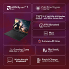 Lenovo Legion 5 2025 AI Powered Gaming Laptop 15.3" WUXGA IPS 165Hz - AMD Ryzen 7 260, NVIDIA GeForce RTX 5060 8GB, 16GB RAM, 1TB SSD, Win 11, Office 2024 + AI Now (Black, 2.5kg, 83M00074IN)