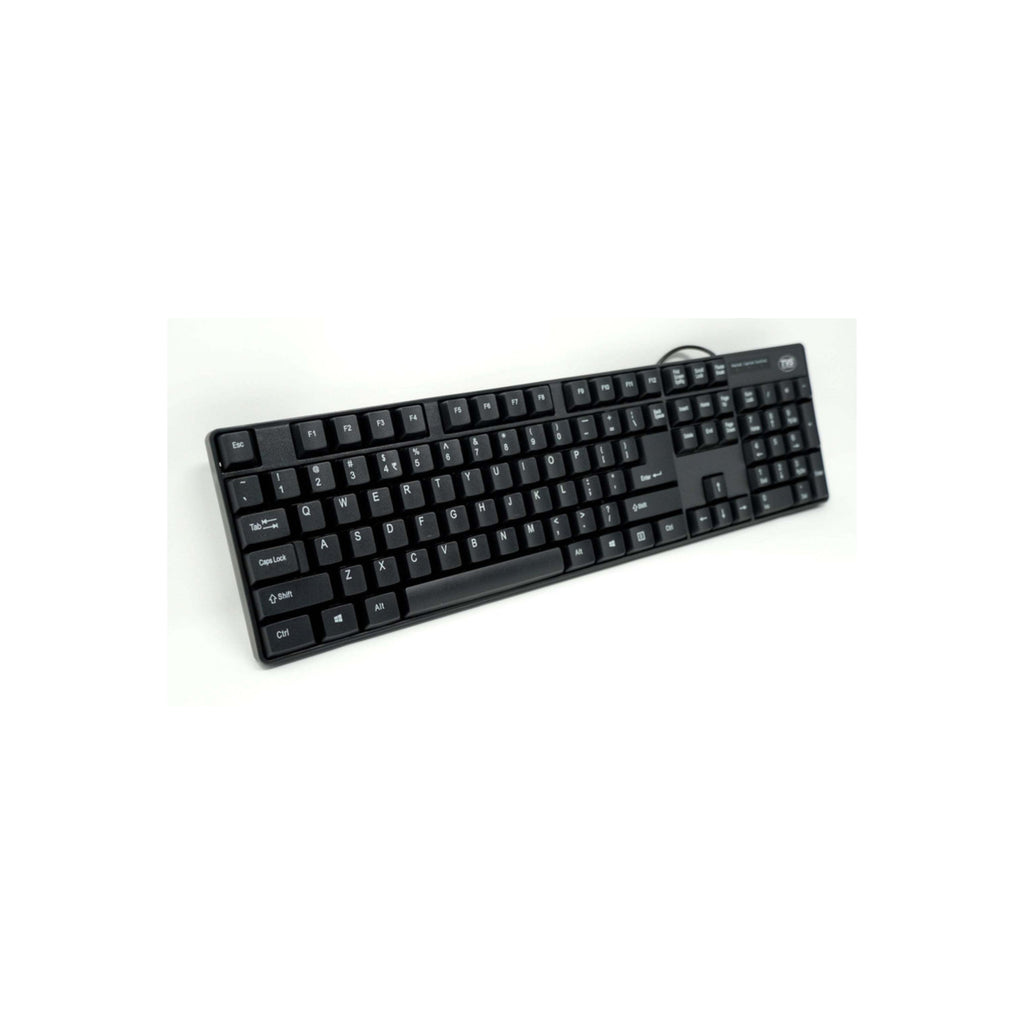 TVS Electronics Champ Wired USB Desktop Keyboard | 10 Million Keystrokes | Spill-Resistant Design | UV Coated Long-Lasting Keys | Ergonomic Full-Size Keyboard for Office & Home (Black)