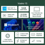 Dell Vostro 15 Laptop Intel Core i5-1334U | 16GB DDR5 RAM | 512GB SSD | 15.6" FHD Display | Windows 11 Pro | Office Home & Business 2024