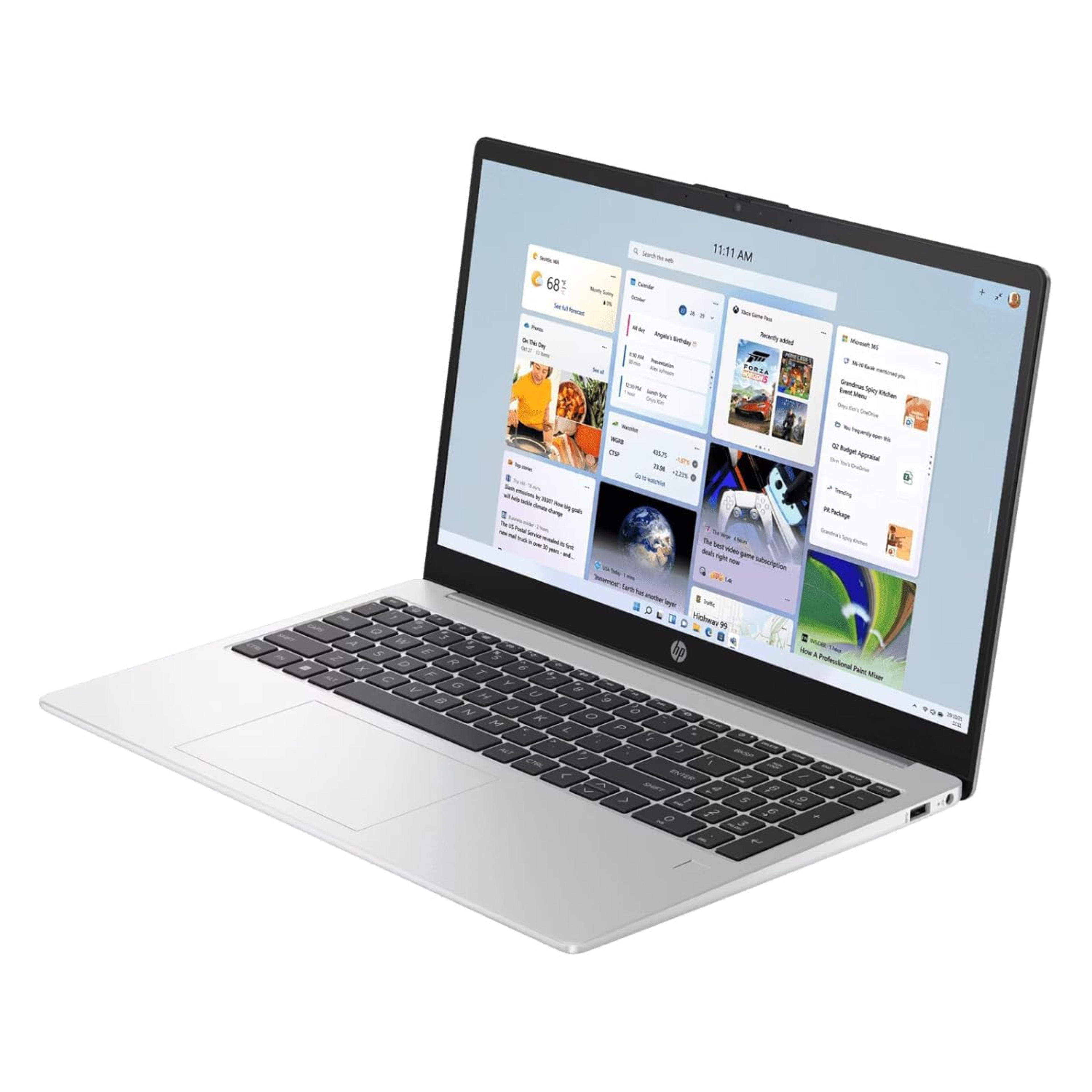 HP 15 (2026) 15.6" FHD Business Laptop - Intel Core 7 150U, Intel Iris Xe Graphics, 16GB RAM, 512GB SSD, Backlit Keyboard, Fingerprint Reader, Windows 11 Pro (Silver, 1.5kg)