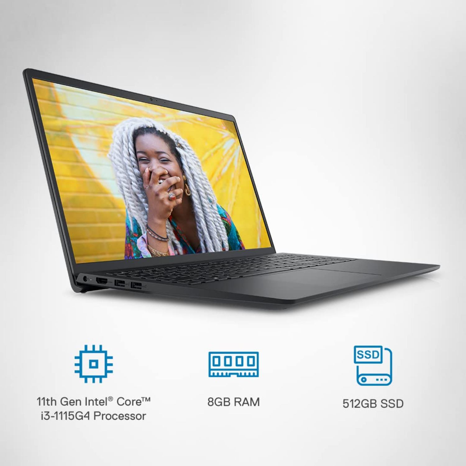 Dell Inspiron 15 3511 (AGEINGD560745WIN9B) 15.6" FHD Laptop (Intel Core i3 11th Gen / 8GB RAM / 512GB SSD / Windows 11 / MS Office 2021 / Carbon Black)