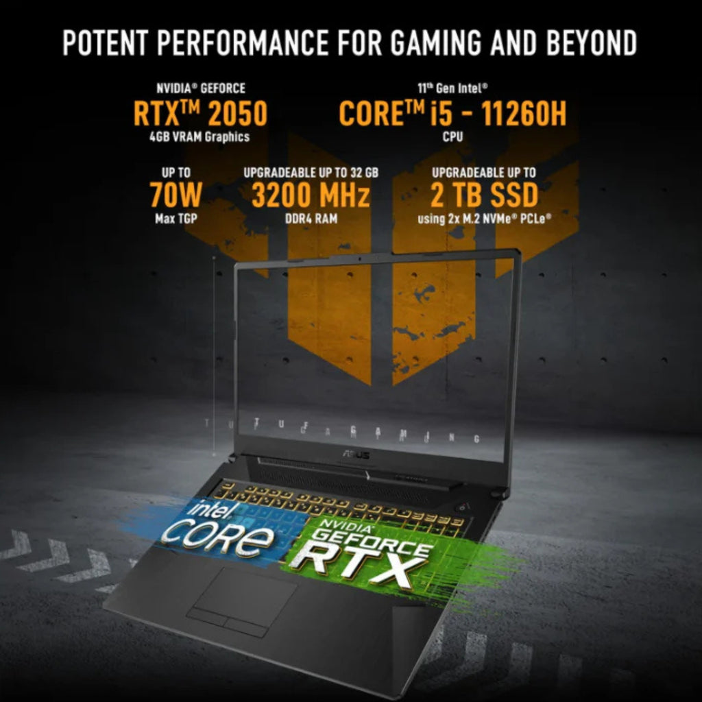 ASUS  TUF Gaming F17 FX706HF-HX044WS  i5-11260H HD Laptop