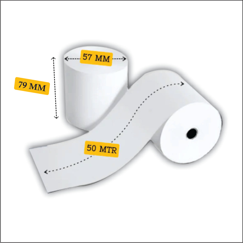 SUPERMAX PREMIUM THERMAL PAPER POS ROLLS 78/79/80 MM 3 INCHES E50  PACK OF 10ROLLS