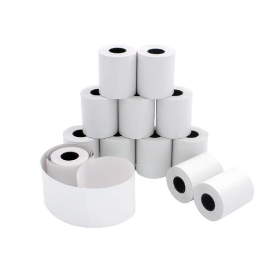 SUPERMAX 2-ply  Carbonless Kot Printer  paper Rolls 65 dia  55 mm x 75 mm (Pack of 50)