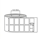 38x25mm Barcode Label Roll | 2000 Labels Per Roll | 2 Ups Chromo Paper Sticker | Self Adhesive POS, Retail & Shipping Labels