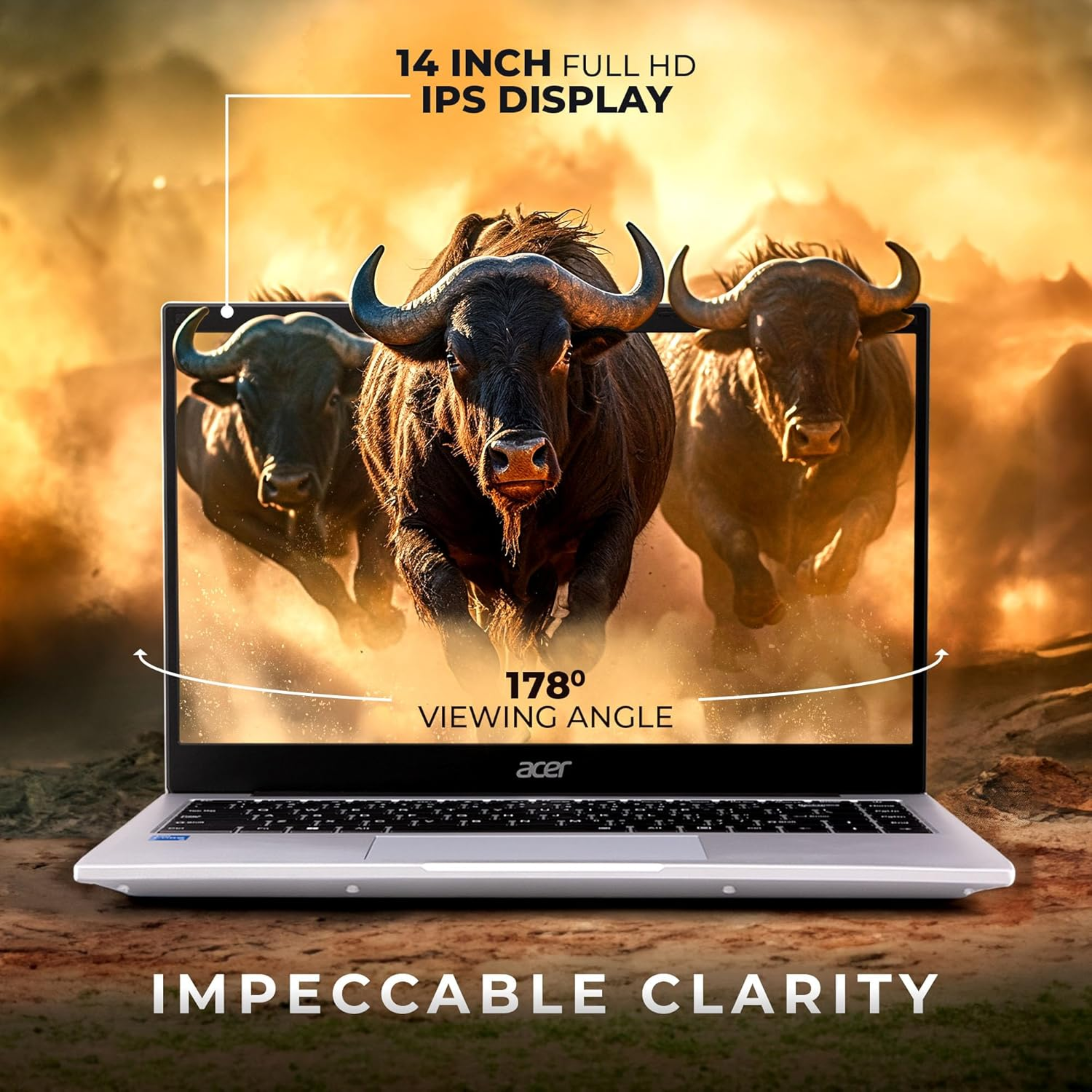 Acer One 14 14" Full HD Thin & Light Laptop - Intel Core i3-1115G4, 8GB RAM, 256GB SSD, Intel UHD Graphics, Windows 11 Home (Pure Silver, 1.49kg, Z8-415)