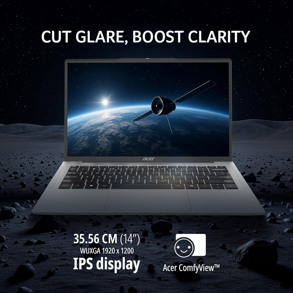 Acer Aspire 14" FHD IPS Thin & Light Laptop - 13th Gen Intel Core i7-13620H, 16GB RAM, 512GB SSD, Windows 11 Home, MS Office, Backlit KB, 180° Hinge (Pure Silver, AS14H-53)