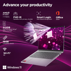 Lenovo IdeaPad Slim 5 13.3" WUXGA IPS Laptop - AMD Ryzen 7 7735HS, Integrated AMD Radeon 680M Graphics, 16GB RAM, 512GB SSD, Backlit Keyboard, Windows 11 Home, MS Office 2024 (Cloud Grey, 1.15kg, 83J2000HIN)