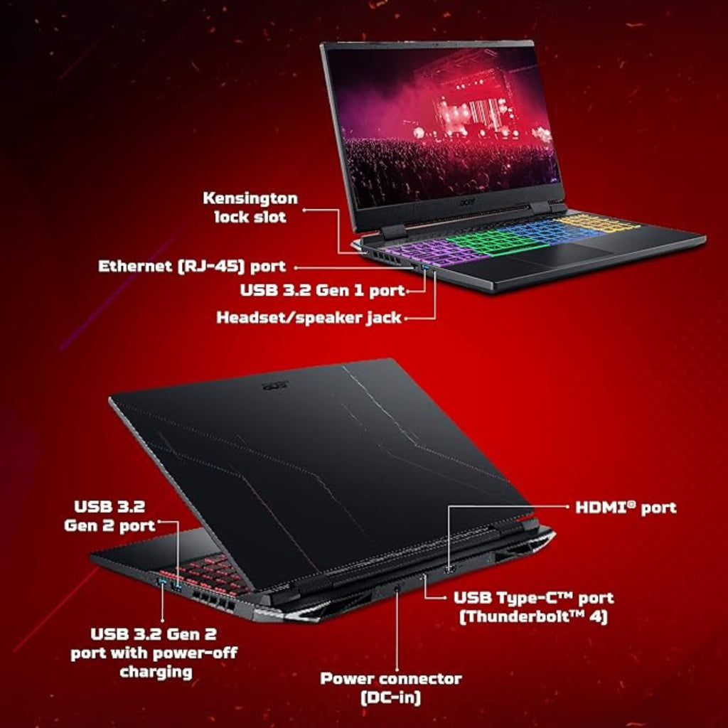 एसर नाइट्रो (NH.QH2SI.005) 5 AN515-46 एएमडी रायज़ेन 5-6600H 15.6 इंच QHD IPS 165Hz स्लिम बेज़ल गेमिंग लैपटॉप