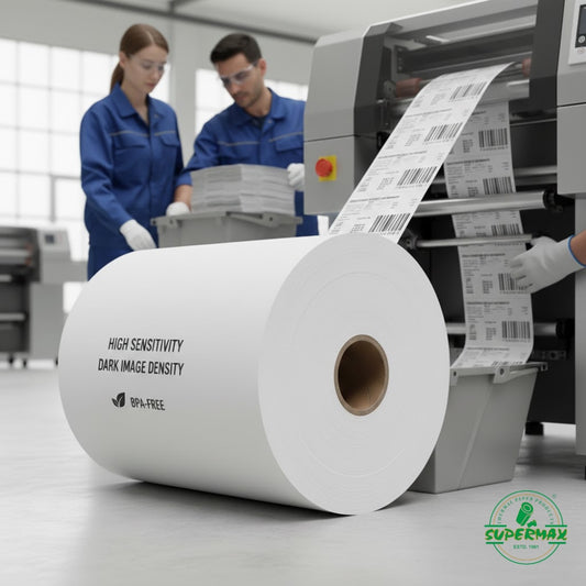 Jumbo Thermal Printing Paper Roll 400MM x 6000M 65GSM | Commercial Use | Single Roll