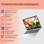 HP 15 15.6" FHD Laptop - 13th Gen Intel Core i5-1334U, Intel Iris Xe Graphics, 16GB DDR4 RAM, 512GB SSD, FHD Camera with Privacy Shutter, Windows 11 Home, MS Office 2024 (Natural Silver, 1.59kg, fd0577TU)