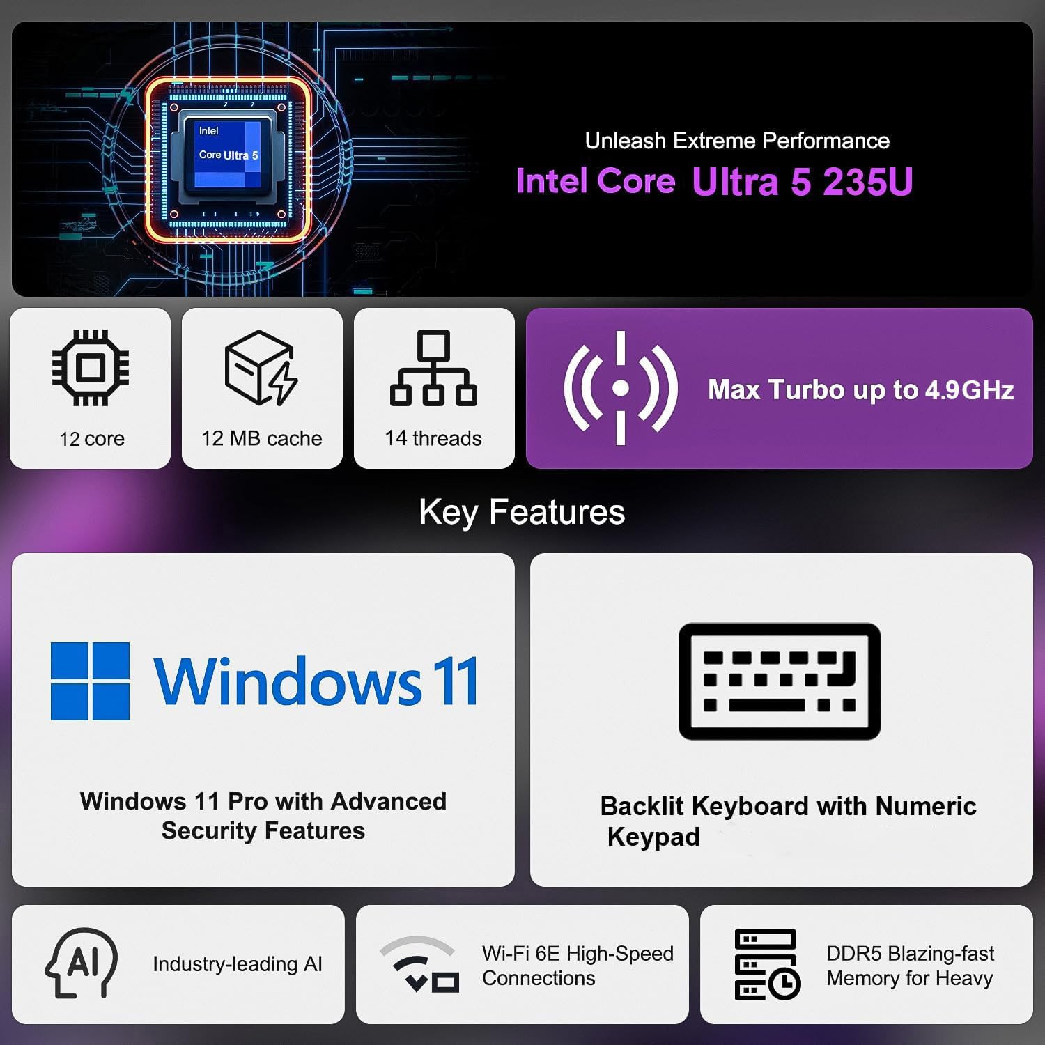 Dell Pro 16 Premium Business Laptop - Intel Core Series 1 5 120U, 16GB DDR5 RAM, 1TB SSD, 16" FHD+ Display, Windows 11 Pro (Grey)