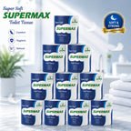 SUPERMAX Toilet Tissue Roll | Soft & Strong Bathroom Tissue Paper | Bulk Pack for Home, Hotel & Office