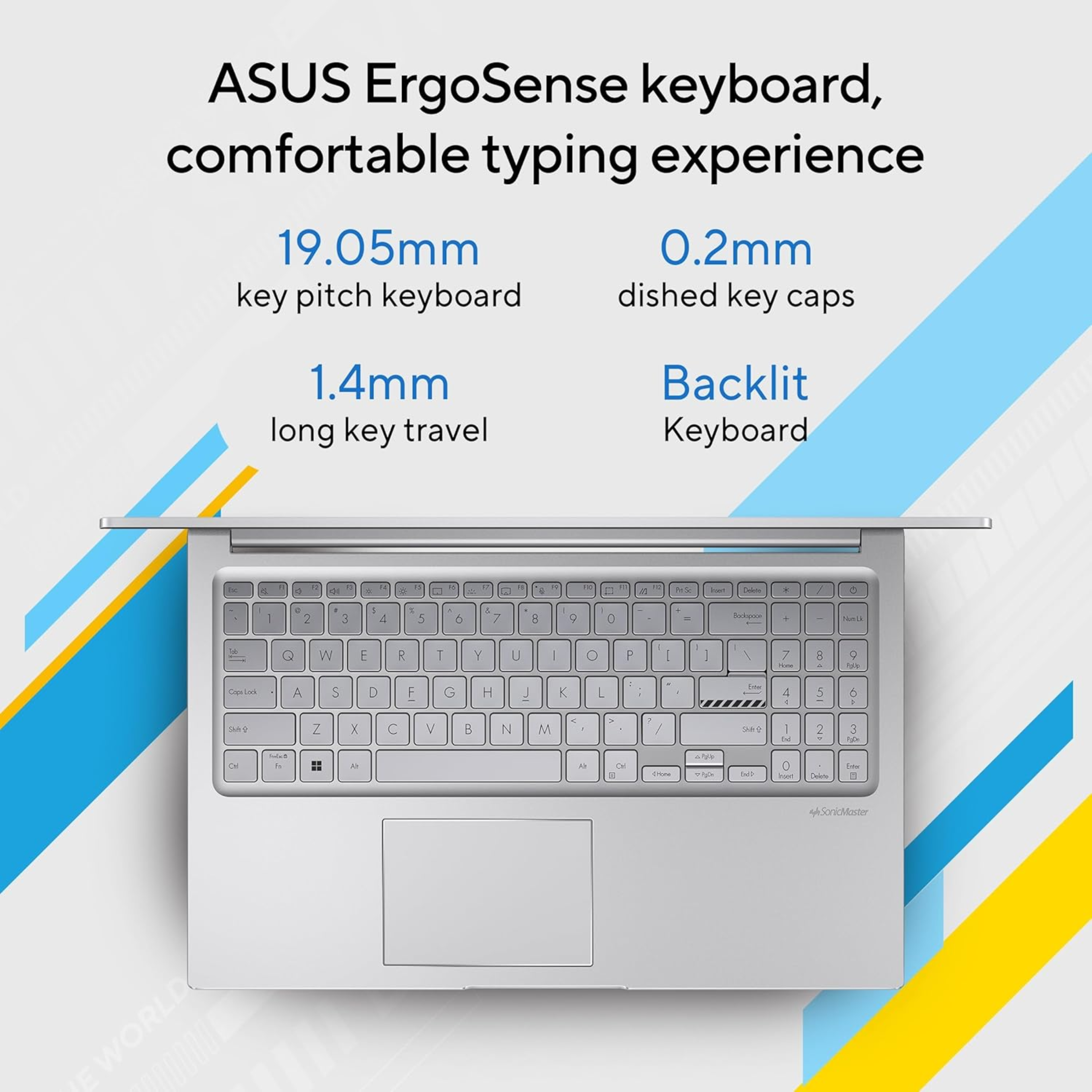 ASUS Vivobook 15 15.6" Full HD Laptop - Intel Core 3 100U (14th Gen), Integrated Intel Graphics, 8GB RAM, 512GB SSD, Webcam Privacy Shutter, Windows 11 Home, Office 2024 & Microsoft 365 Basic (Cool Silver, 1.70kg, X1504VAP-BQ1321WS)