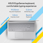 ASUS Vivobook 15 15.6" Full HD Laptop - Intel Core i3 13th Gen 1315U, Intel UHD Graphics, 8GB RAM, 512GB SSD, Backlit Keyboard, Windows 11 Home, Office Home 2024 & Microsoft 365 Basic (Cool Silver, 1.70kg, X1504VA-NJ3320WS)