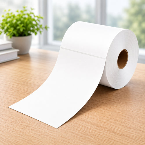 100x150mm Direct Thermal Shipping Label Roll | 400 Labels Per Roll | 1 Up DT Barcode Sticker | Self Adhesive eCommerce & Logistics Labels